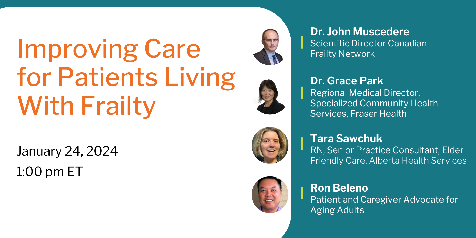 Email invite for event with title, date/time, and speaker bios & headshots