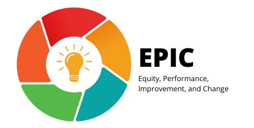 EPIC LHS Logo featuring a lightbulb and the words "Equity, Performance, Improvement, and Change."